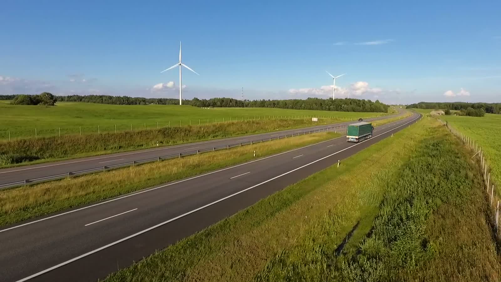 A cargo truck on the highway
