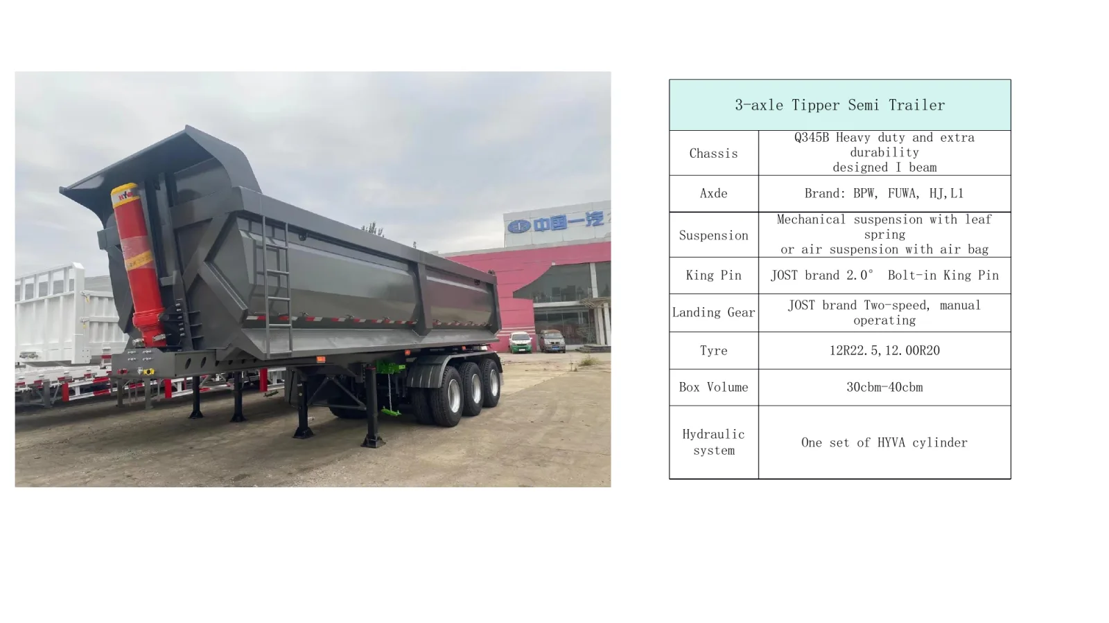 3-axle Tipper Semi Trailer