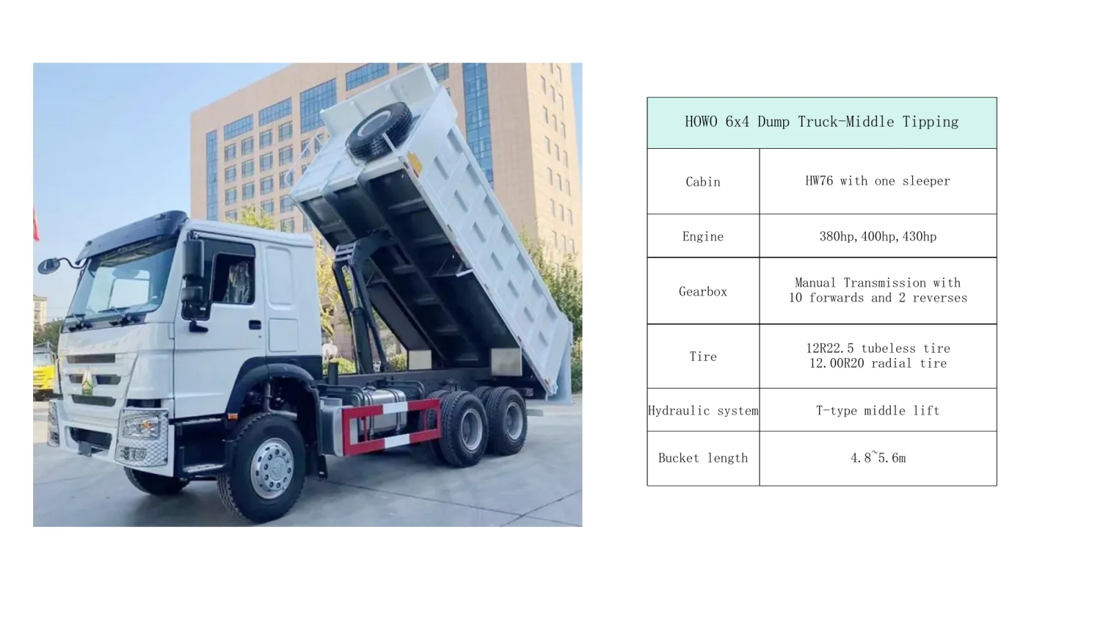 HOWO 6x4 Dump Truck - Middle Tipping