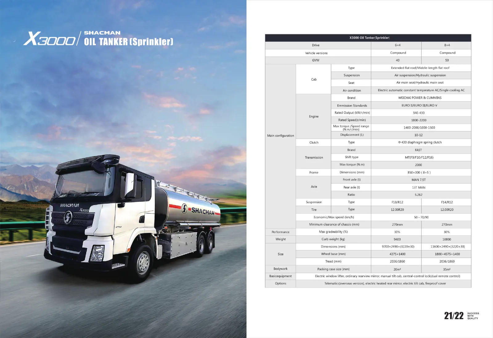 Shacman X3000 Oil Tanker (Sprinkler)