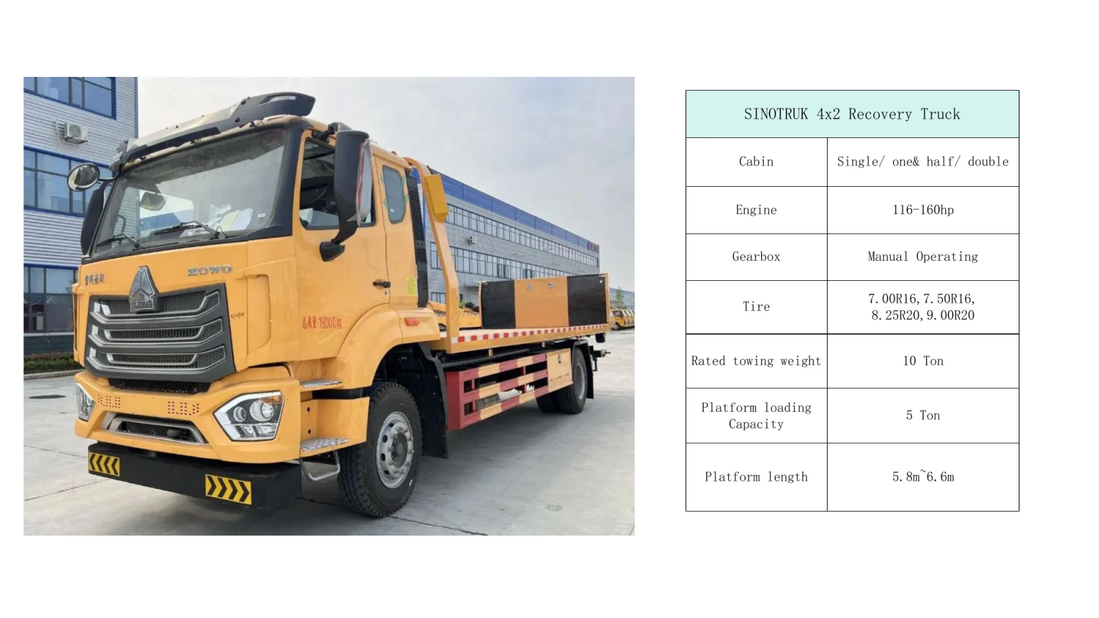 SINOTRUK 4x2 Recovery Truck