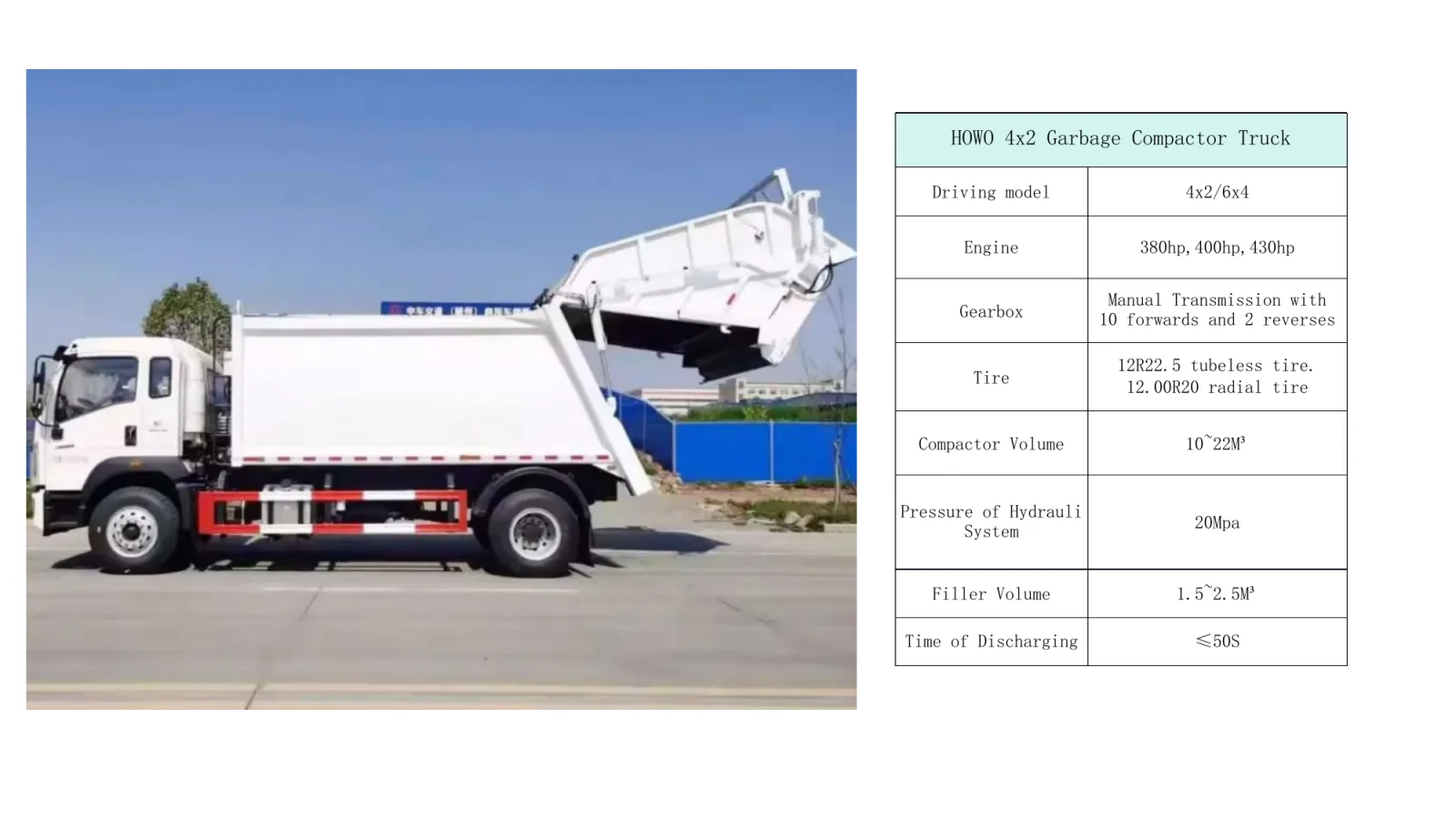 HOWO 4x2 Garbage Compactor Truck