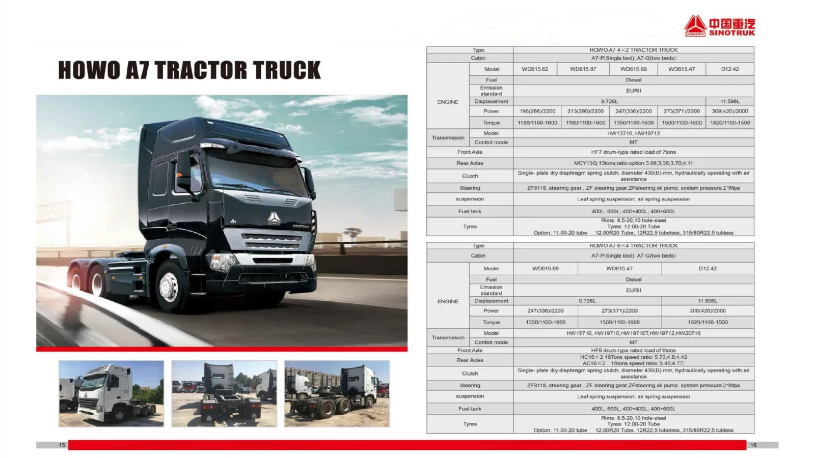 HOWO A7 4x2 Tractor Truck
